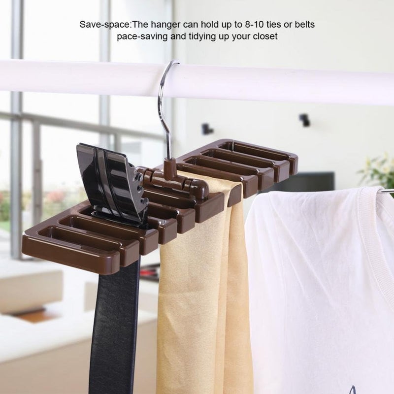 woobles Belt Rack Organizer, Sturdy Plastic Tie Belt Scarf Save Space Hanger Belt with Metal Hook for Closet Wardrobe 10 Slot(#2) - Image 2